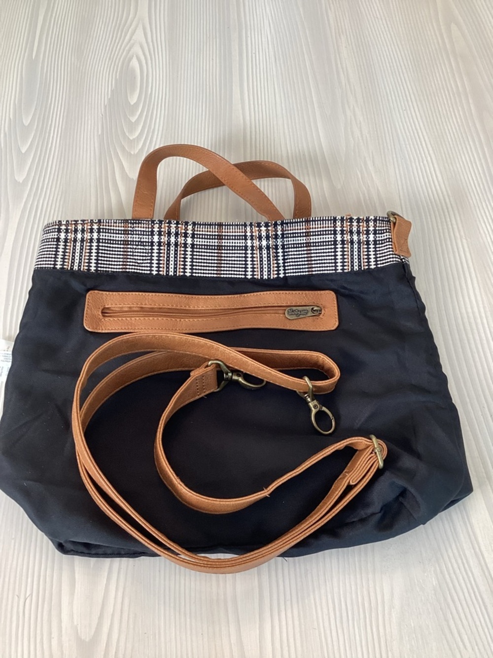 Thirty-One Plaid About You Handbag Preppy Slouch Detachable Shoulder Strap - Picture 10 of 12